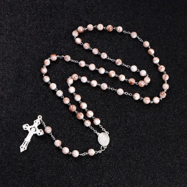 e6381d50e0185b81fa59451adefe0f4c_Hd3fc2a3401734283adcaf858bd75a57c0_avif=close&webp=close Hot Sell Rosary Glass Beads Necklaces Jesus Virgin Mary Catholic Religious Rosary Necklace for Pary