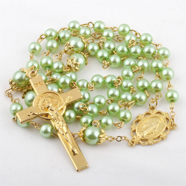 e6bab43363d74e7df6204a5ae7cd9c94_H7d20c6eee0d543269a8abcc07747d23c1_avif=close&webp=close KOMI Gold Jesus Cross Pendant Necklaces Colorful Pearl Rosary Beads with Crucifix Cross Catholic Rosary Necklace for Women Gifts