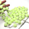 20mm Luminous Night Glow Bead Necklace Hanging Wall Decoration Cross Wall Rosary