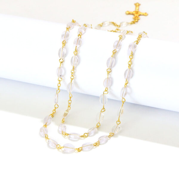 2024 Komi Religious Rosary Necklaces 6*8mm Acrylic Beads Necklace Cross Pendant Christian Jewelry Wholesale