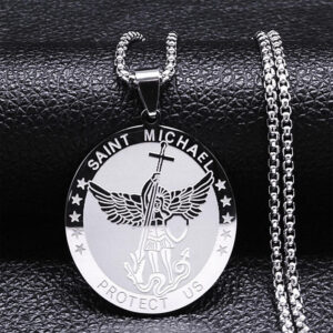 Komi St. Michael's Cathedral Women's Medal Necklace Stainless Steel Chain Religious Jewelry