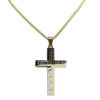 Komi Men's Cross Necklace Stainless Steel Gold Silver Black Bible Prayer Necklace
