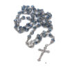 2023 Komi Catholic Metal Virgin Mary Centerpiece Crucifix Cross Glass Crystal Beads Prayer Rosary Necklace