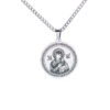 KOMI Stainless Steel Miraculous Medal Pendant Necklaces Virgin Mary Round Coin Pendant Titanium Long Chain Necklace in 24 Inch