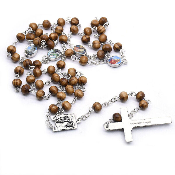 Wholesale Handmade Wooden Gifts Catholic Religious Rosary Jesus Cross Prayer Necklace