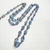KOMI 2024 New White Copper Chain Link Multi-faceted Cross Pendant Religious Bead Necklace