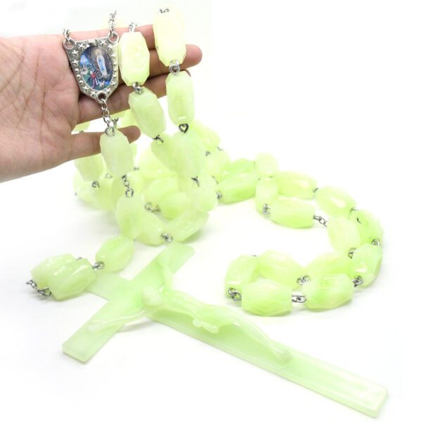 1.5 * 3cm Large Luminous Beads Necklace Hanging Wall Decoration Cross Wall Rosary