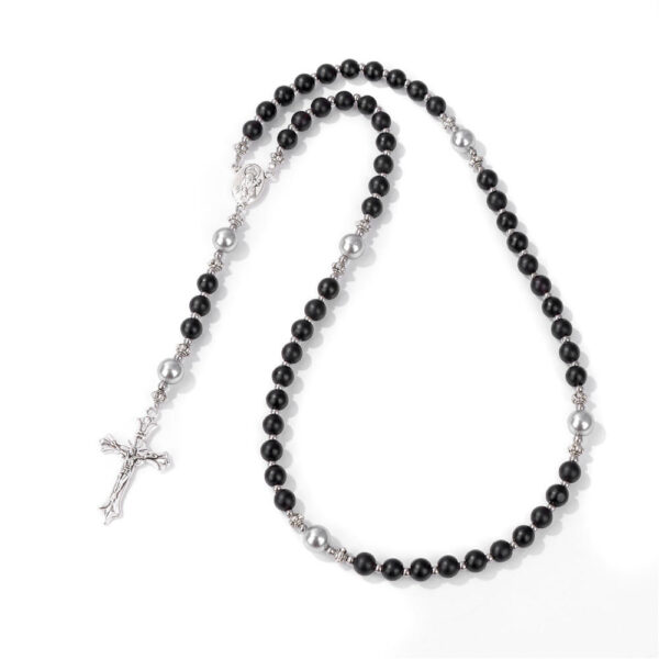 ee7373c77565dee47397647221af0a8b_Hf7a00fcb70b44d21a429e983ff14d5cdr_avif=close&webp=close Hot Holy Catholic Blue Glass Stone Beads Rosary Necklace With Sliver Jesus Cross Religious Necklace