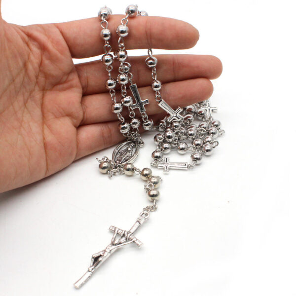 eee6db02c4318a6bc80edf56b00ce0d2_H755ef0f8411548779f9229454c41fef0y_avif=close&webp=close Komi Wholesales Religious Metal Beads Holy Virgin Cross Pendant Community Gift Prayer Rosary Necklace