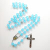 KOMI Hot Selling Blue square Acrylic Cross Jesus Religious Pendant Necklace