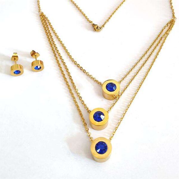 ef1db010eb22c909c0c74444a5530979_H6a3fe2fe32dd439fbc494b1e6f1159b3M_avif=close&webp=close Komi 18K Gold Plated Stainless Steel Cylindrical Titanium Steel Diamond Necklace Jewelry Multi-layer Necklace Earrings s