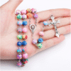 2024 Hot Sell Rosary Soft Clay Bead Jesus Cross Christ Maria Stock Necklace for Pray