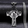 Komi Eucharist Halo Grape Juice Cross Necklace Stainless Steel Men's and Women's Holy Spirit Church Chain Jewelry