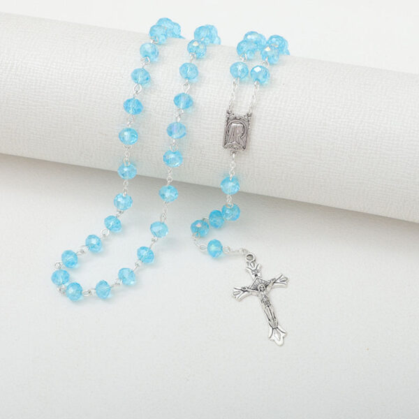 f37c7f6f049155afc2a8c59314ce6eb1_H1fcf067a6f064855ad765ca4ea8a7b7eZ_avif=close&webp=close Hot Sell Rosary 8*6mm Glass Cut Face Crystal Jesus Cross Christ Maria Stock Rosary Necklace
