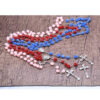 2024 Komi Catholic Rose Shaped Beads Virgin Mary Cross Pendant Wedding Prayer Rosary Necklace