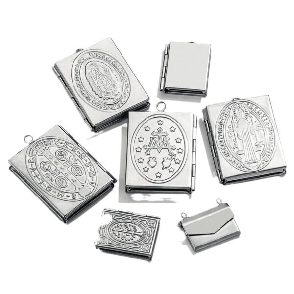 KOMI Stainless Steel Rectangular Phase Box Pendant Retro Envelope Pendant Diy Creative Necklace Accessories Phase Box