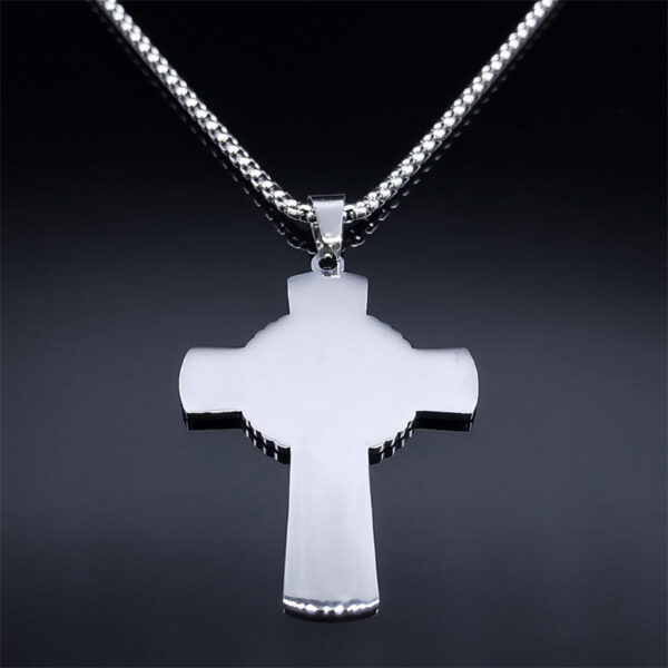 Komi Eucharist Halo Grape Juice Cross Necklace Stainless Steel Men's and Women's Holy Spirit Church Chain Jewelry