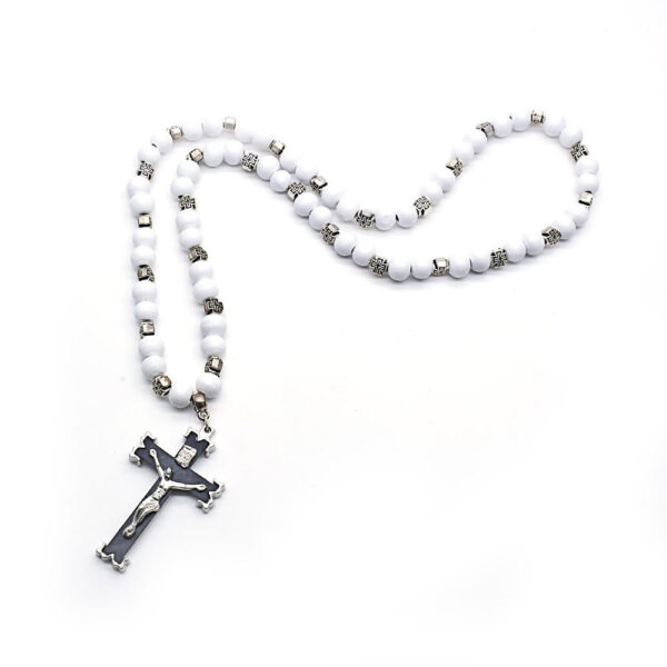 2024 Komi Wholesales Wooden Beads Cross Beads Necklace Orthodox Cross Pendant Rosary Necklace