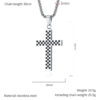 KOMI Cross Necklace for Men Black and White Checkerboard Gold Black Plated Stainless Steel Cross Pendant Necklace 24Inches Chain