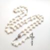 Komi Hot Selling Love Milk Color Rosary Cross Necklace Pendant Crucifix Pendant Rosary Catholic Necklace