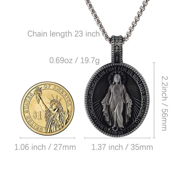 ff91a5d45151d7cb16aca43410ac24fa_H5a1c3078e6b9440a836ffe46391d5ccdI_avif=close&webp=close "KOMI Vintage Metal St Christopher Virgin Mary Oval Medal Pendant Necklaces for Men Women Box Chain Religious Jewelry Gift "
