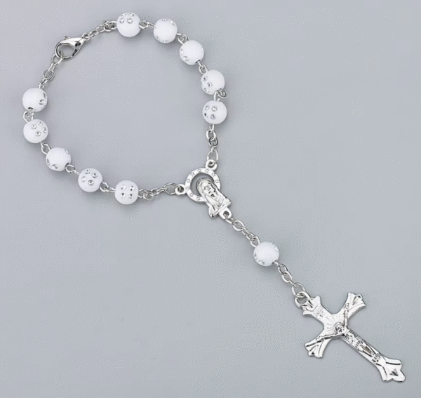 wechat_2025-08-02_090730_032 Religious Accessories Multi-colored Acrylic Rosary Beads Bracelet Catholic Cross Bracelet
