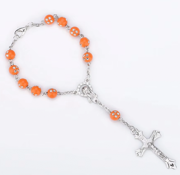 wechat_2025-08-02_090743_761 Religious Accessories Multi-colored Acrylic Rosary Beads Bracelet Catholic Cross Bracelet