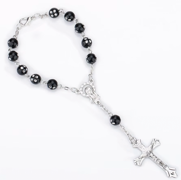 wechat_2025-08-02_090809_433 Religious Accessories Multi-colored Acrylic Rosary Beads Bracelet Catholic Cross Bracelet