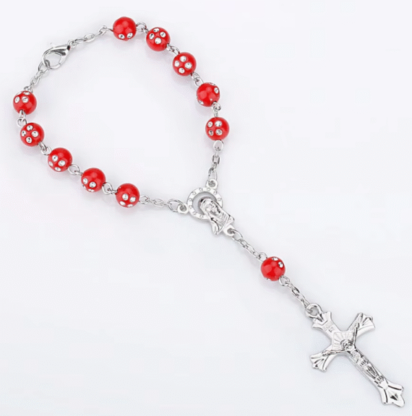 wechat_2025-08-02_090829_842 Religious Accessories Multi-colored Acrylic Rosary Beads Bracelet Catholic Cross Bracelet