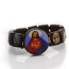 Komi Hot Selling Wooden Icon Dripping Oil Elastic Watch Beaded Rosary Religious Bracelet