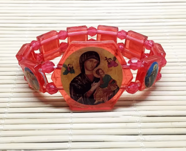 wechat_2025-08-02_151331_221 KOMI Colorful Acrylic Square Beaded Rosary Bracelet for Children Prayer Multi Color Watch Shape Elastic Bands Bracelets for Kids