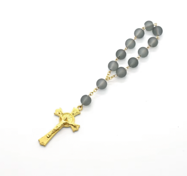 wechat_2025-08-04_153954_093 Komi Wholesale Colorful 6mm Glass Beads Cross Rosay Bracelet Religious Prayer Bracelet Safe Car Accessories Pendant