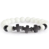 Fashion Wear with Jewelry Black Gallstone Interval Cross Couple Bracelet Yoga Jewelry