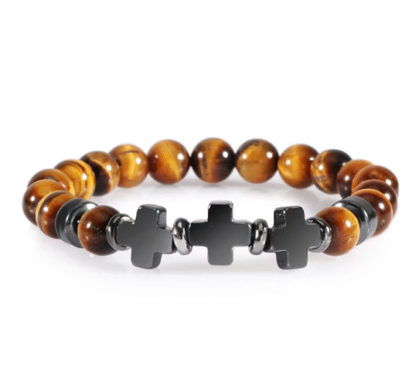 Fashion Wear with Jewelry Black Gallstone Interval Cross Couple Bracelet Yoga Jewelry