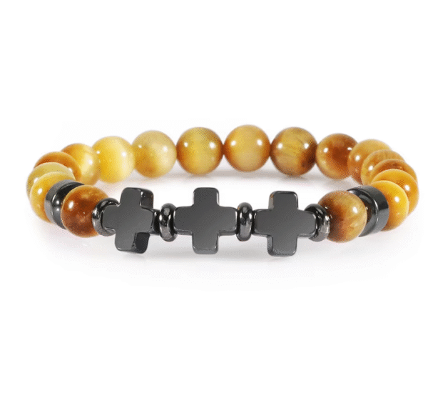 Fashion Wear with Jewelry Black Gallstone Interval Cross Couple Bracelet Yoga Jewelry