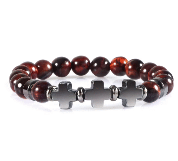 Fashion Wear with Jewelry Black Gallstone Interval Cross Couple Bracelet Yoga Jewelry