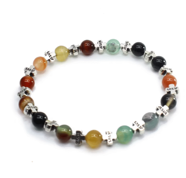 wechat_2025-08-05_142746_372 Religious Jewelry Natural Stone Cross Stretch Bracelet Beaded Bracelet