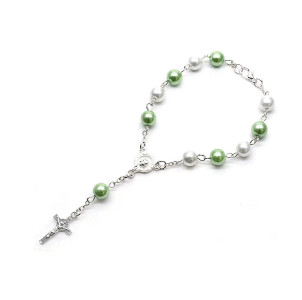 Komi Hot Selling Religious Rosary Bracelet Cross Crucifix Pendant Rosary Bracelet Hanging Car