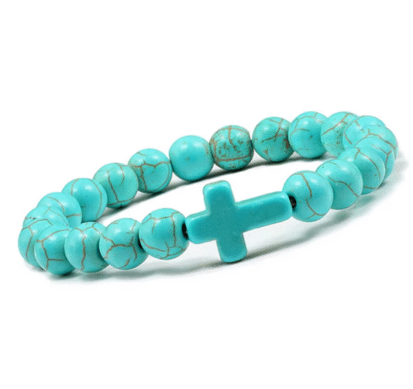 wechat_2025-08-05_163217_674 KOMI Religious Jewelry Bracelet Volcanic Stone Multi-colored Turquoise Beaded Bracelets Cross Yoga Buddha Bead Bracelet for Gift