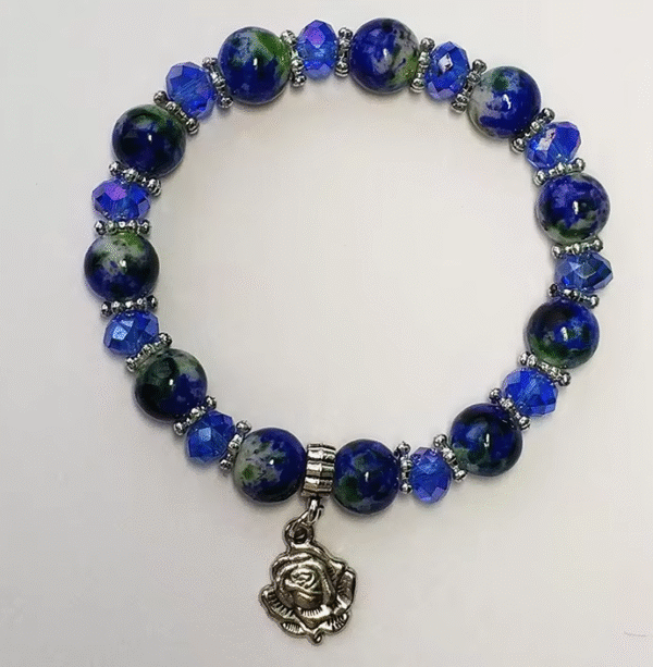 Golden Tori Glass Imitation Pearl Alloy Jesus Cross Gold St. Benedict Medal Catholic Rosary Bracelet Religious Pendant Bracelet