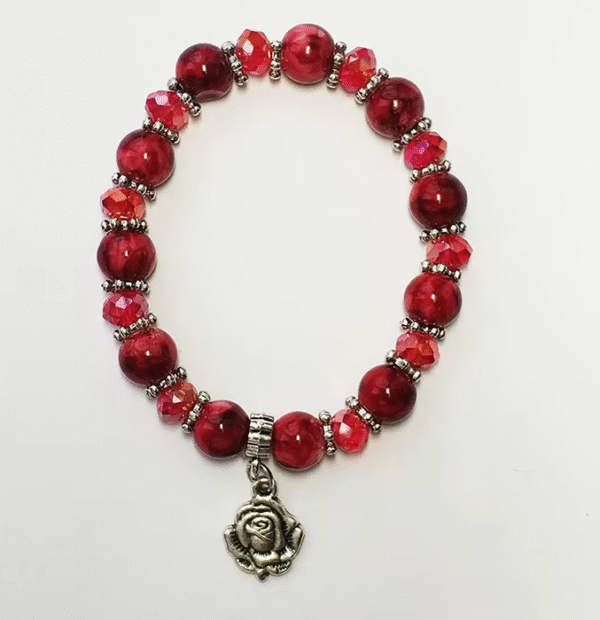 Golden Tori Glass Imitation Pearl Alloy Jesus Cross Gold St. Benedict Medal Catholic Rosary Bracelet Religious Pendant Bracelet