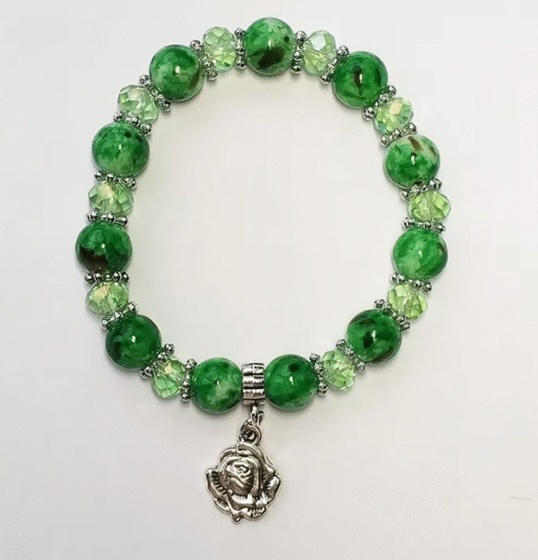 Golden Tori Glass Imitation Pearl Alloy Jesus Cross Gold St. Benedict Medal Catholic Rosary Bracelet Religious Pendant Bracelet