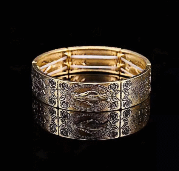 Komi Christian Handmade Woven Rosary Bracelet Virgin Mary Maria Metal Beaded Classic Prayer Goddess Icon Bracelet