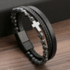 wechat_2025-08-18_170035_694 Mens Cross Gemstone Leather Cuff Bracelet Bangles Hematite Cross 6mm Natural Stone Layered Leather Bangle Bracelets for Men
