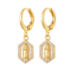 wechat_2025-08-26_100410_238 KOMI 18K Gold Plated Huggie Hoops Earrings with Zircon CZ Charms of Geometric Virgin Mary Drop Earrings for Women Religious
