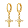 wechat_2025-08-26_100429_502 KOMI 18K Gold Plated Huggie Hoops Earrings with Zircon CZ Charms of Geometric Virgin Mary Drop Earrings for Women Religious