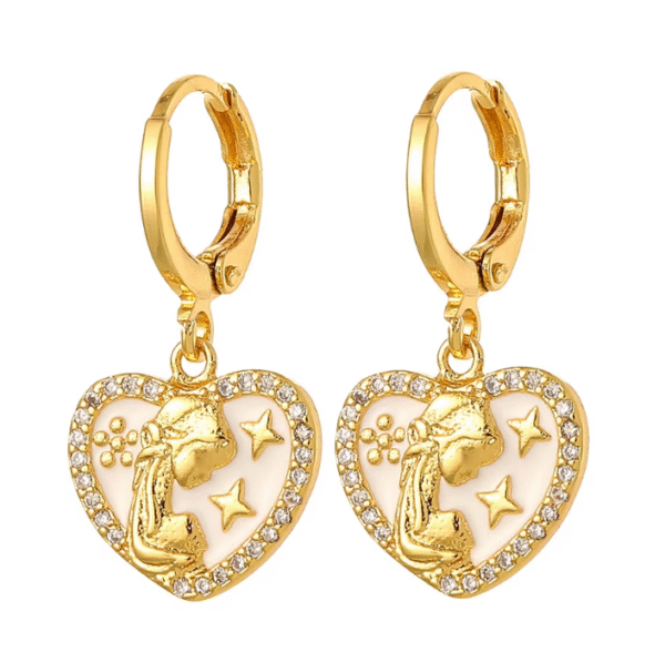 wechat_2025-08-26_100444_455 KOMI 18K Gold Plated Huggie Hoops Earrings with Zircon CZ Charms of Geometric Virgin Mary Drop Earrings for Women Religious