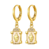 wechat_2025-08-26_100507_182 KOMI 18K Gold Plated Huggie Hoops Earrings with Zircon CZ Charms of Geometric Virgin Mary Drop Earrings for Women Religious