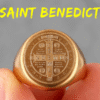 wechat_2025-08-26_104021_636 Komi Vintage Saint Benedict Cross Religious Titanium Steel Ring Round Broad Face Print Religious Ring