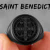 wechat_2025-08-26_104027_323 Komi Vintage Saint Benedict Cross Religious Titanium Steel Ring Round Broad Face Print Religious Ring